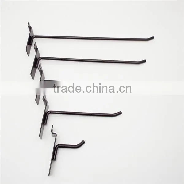 Small Supermarket Display Hook Black Metal Slatwall Hook photo-2