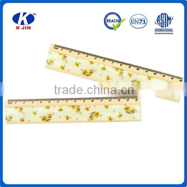 2016 Factory Cheap Price Cute Floral Stickers 15cm Wooden Ruler for Kids photo-5