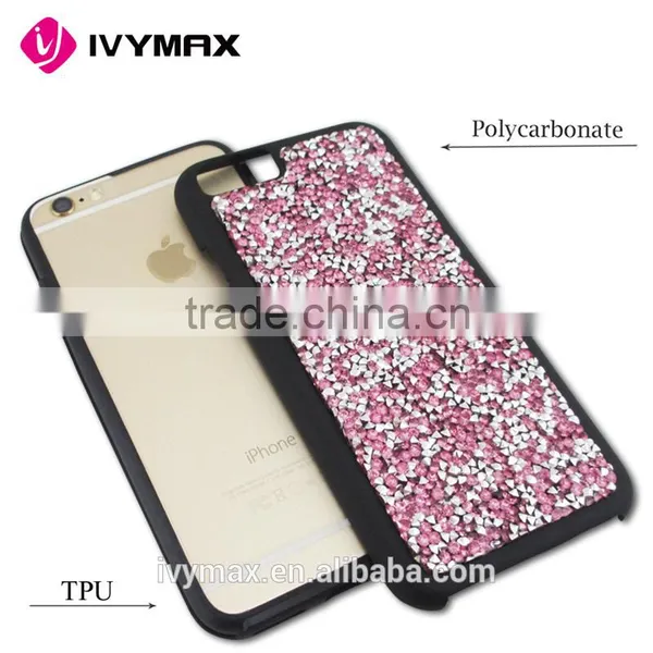 Wholesale Luxury New Elegant Crystal Diamond Studded pc Cell Phone Case for Apple Iphone 6s Compatible Brand photo-6