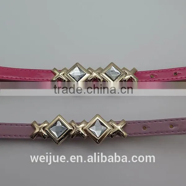 Lady's Fashion Skinny Belt With Glass for Dress photo-2