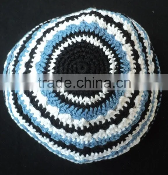 Jewish Mens Hats Knit Kippah / Kippah, Skull Cap, Kipot, Kippot, / Cotton Handmade Embroidery Hat Kippah photo-6