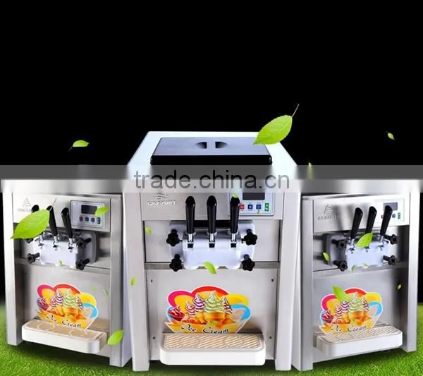 2 Tanks 3 Flavors Commercial Soft Ice Cream Machine for Sale