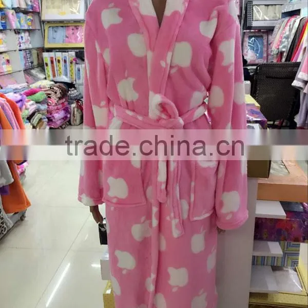 Super Soft Cheap Adults Flannel Ladies Printed Leopard Bathrobes photo-2