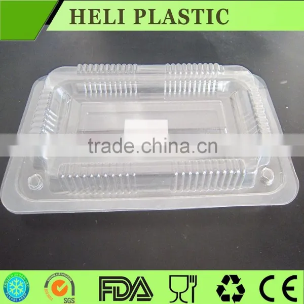 The 2015 New Two Compartments Black Plastic Rectangular Microwave Fast Food Container With Lid