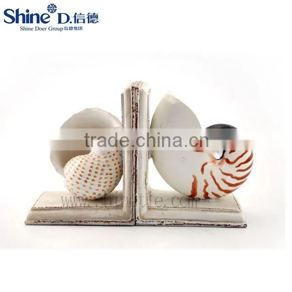 Polyresin Gifts Crafts Nautical Decoration Sea Shell Conch Bookends Book Holder Band