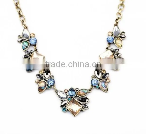 OEM/ODM Factory Direct Sale 2016 Vintage Stone Flower Pendant Necklace photo-3