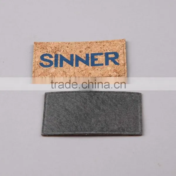 Tree/Cork Pattern Printing Logo Faux Leather Patch photo-3