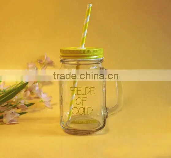 Clear Square Cup With Glass Handle & Cap Sipper for Wholesale photo-2