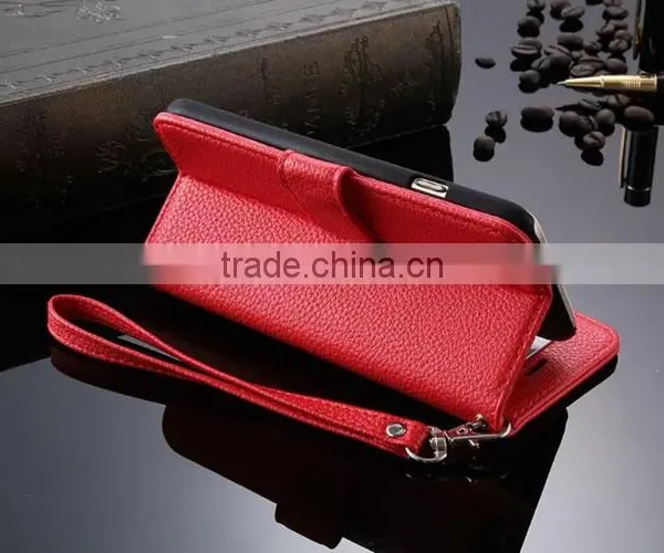 Hot Selling Mobile Acessories PU Flip Wallet Case For IPhone 5 SE With 2 Cardholder 1 Pocket