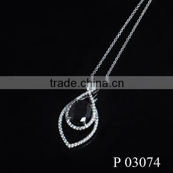 Wholesale New Design Jewellery Necklace Glass Pave Diamond Pendant photo-3
