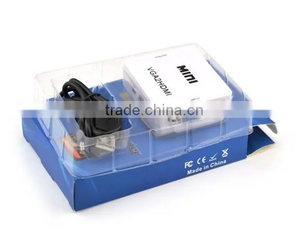 Hot Sell Mini VGA TO HDMI Converter , Vga2hdmi Converter Dengan With Audio 1080P 3D photo-5