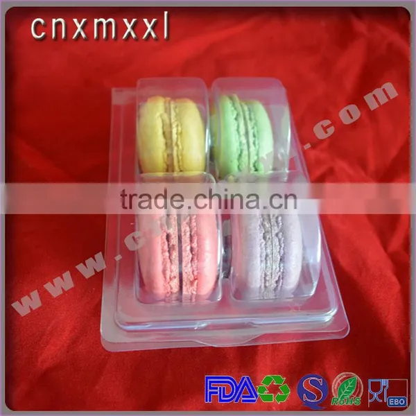 4 Pcs Macarons Clamshell Packaging Tray Display Wholeselling Blister Plastic Tray photo-4