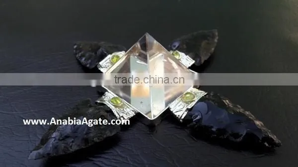 Black Obsidian Arrowhead Agate Energy Generator : Agate Crystal Quartz Pyramid : Agate Energy Generator Tools photo-4