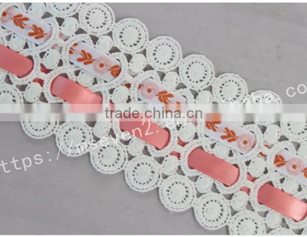 Special Design 7.5cm Lace Composite Wholesale Ribbon With Jacqurd Webbing photo-4