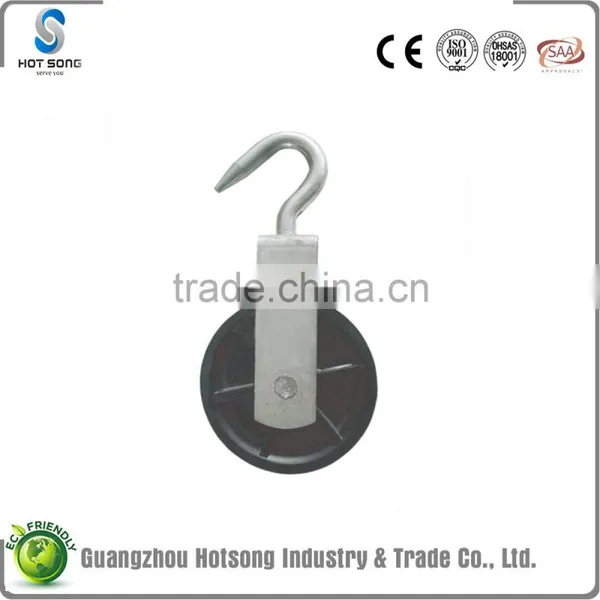 HS-P38 China Manufacture Galvanized Iron Nylon Cable Pulley for Sale photo-5