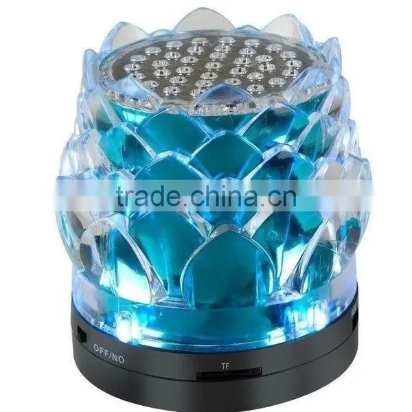 New Arrival Crystal Lotus Transparent Colorful Light Speaker USB Mini Speaker Creative Speaker With Radio Function photo-2