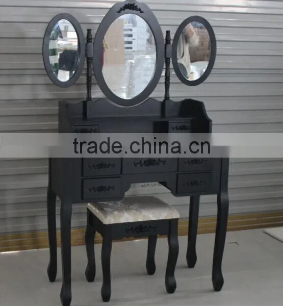 Dresser With Triple Mirror /make-up Desk Dressing Table With Stool photo-4