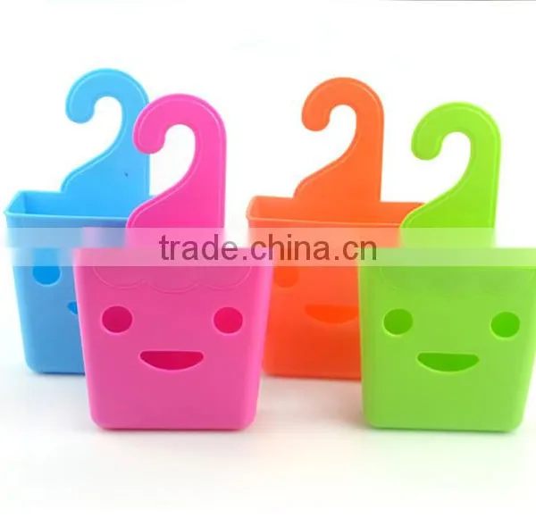 PP Multifunctional Smiling Face Plastic Storage Basket ,smile Shape Mini Hanging Basket Container photo-2