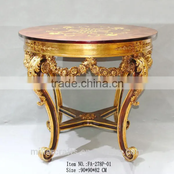 FA-187P-01 Four Leg Classical Glass Top Round Center Table photo-6