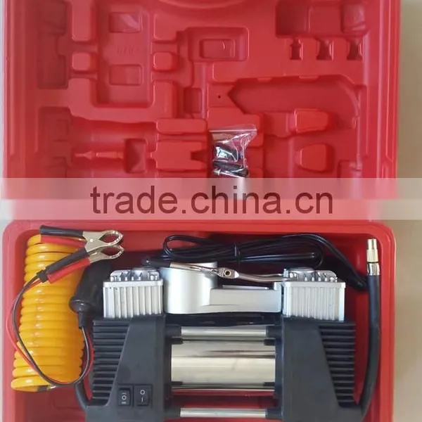2 Cylinder Automatic Truck Tire Inflation Tyre Inflator Portabe DC 12v Mini Car Air Compressor photo-4