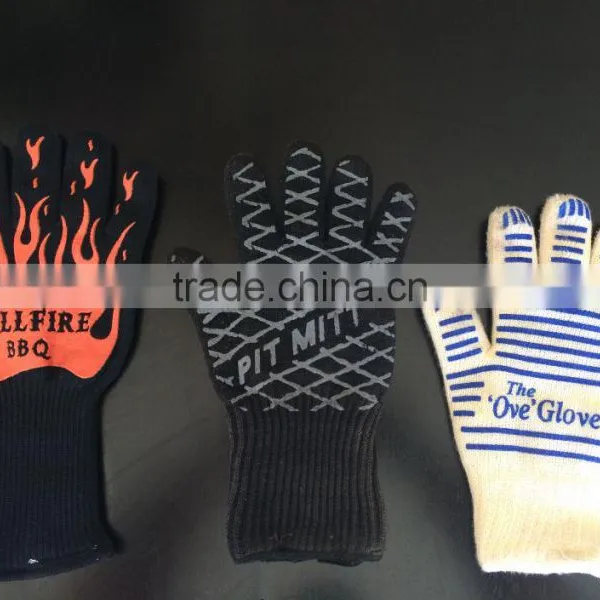 Silicone Grip Ove Glove Heavy Duty Oven Glove With Fingers/ Heat Proof Glove photo-3