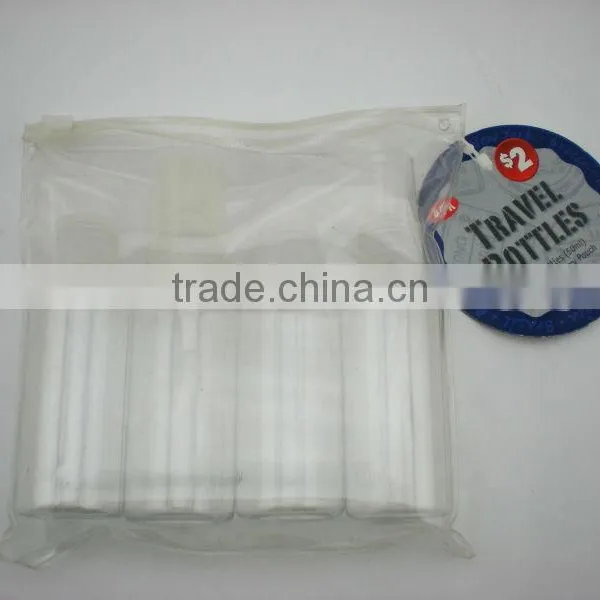 4PK Plastic Travel Bottles With Handy Pouch
