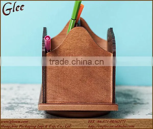 Beauty Wooden Material Computer Office Wooden Pen Holder photo-4