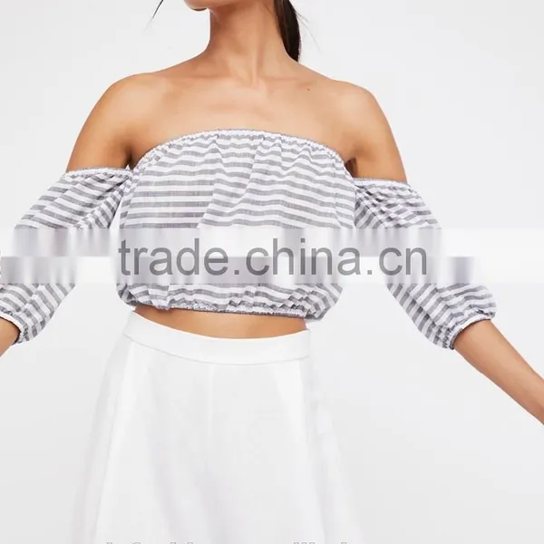 2017 Two Piece Set Women Clothing Stripe Pattern Off-the-shoulder Style Women Two Piece Set Top And Pant photo-4