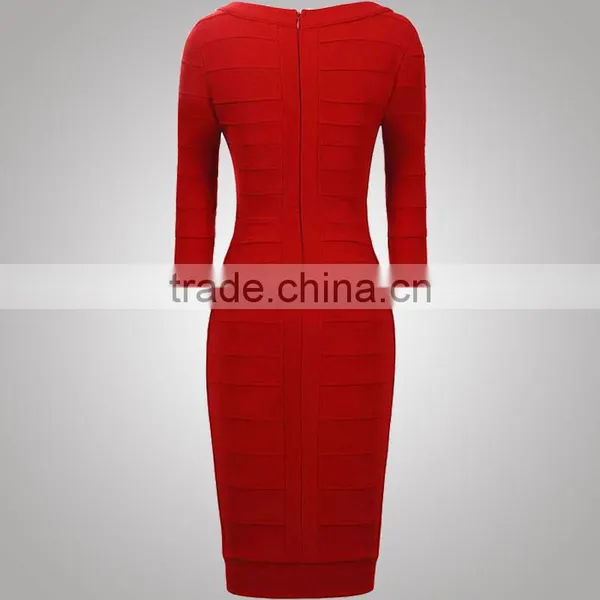 Traditional Style Brand Design New Products Rayon Bandage Dress Shenzhen Factory photo-3
