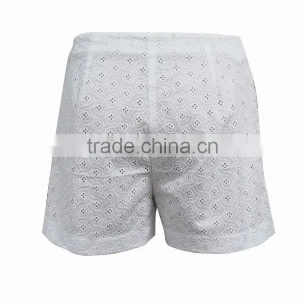 Girls Fashion China Direct Factory White Crochet Shorts photo-2