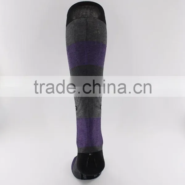 European Size Melanged Cotton Yarn Wide Strip Knee High Socks Women photo-6