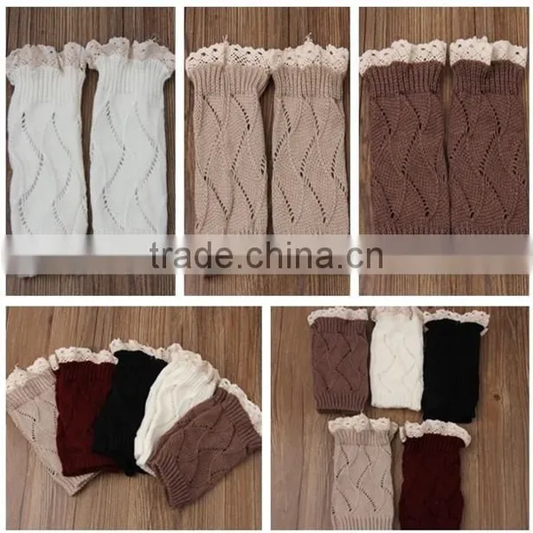 2015 Wholesale Adult Leg Warmers Ruffle Button Leg Warmers Lace Boot Socks photo-6