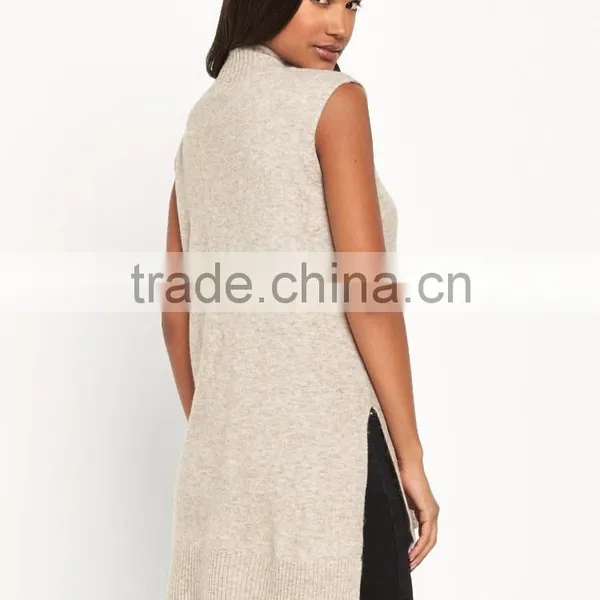 Cold Shoulder Draped Waterfall Front Knitwear Long Line Design Knitwear photo-3
