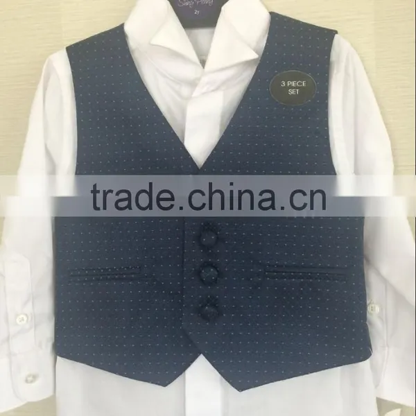 2017 New Style Latest Design China High Quality 3 Pieces Vest Pant Shirt Boy Suit photo-5