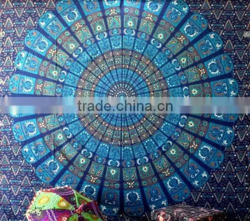 Hippie Tapestry Mandala Tapestry Wall Hanging Blue photo-4