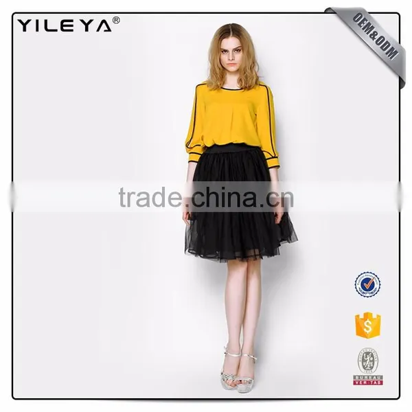 Oem Services Solid Color Comfortable Material Ladies Top Blouse photo-4