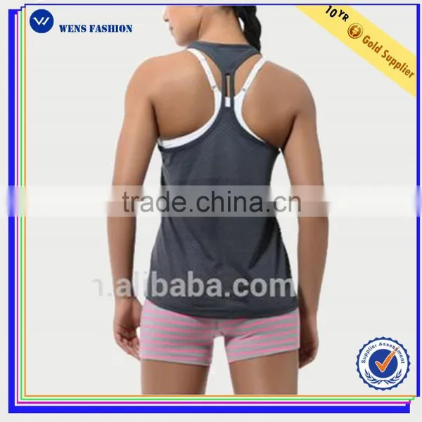Back Mesh Dri Fit Workout Stringer Tank Top Women Gym Tank Top photo-2