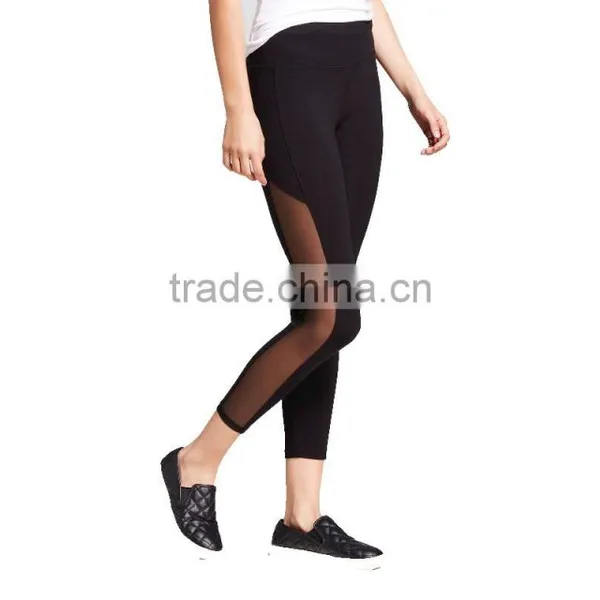 2017 Perfect Fit Custom New Mix Women's Fitness Yoga Legging With Mesh Yoga Pants Wholesale photo-3