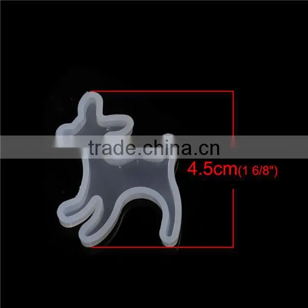 Silicone DIY Tools Resin Mold Deer Animal White 45mm x 37mm photo-2