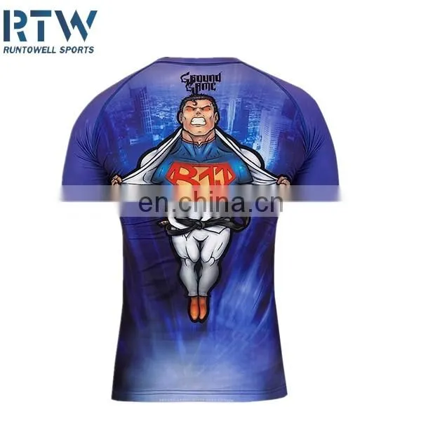 Professional Sublimated Short Sleeve Rash Guard Custom Logo photo-3