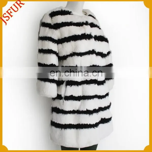 2015 Elegant Winter Coat With Round Collar Women's New Design Fur Coat With 100% Real Rabbit Fur photo-3
