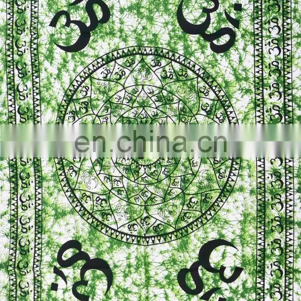 Batik Om Mandala Tapestry Indian Handmade Bohemian Poster Wall Decor Hanging photo-2