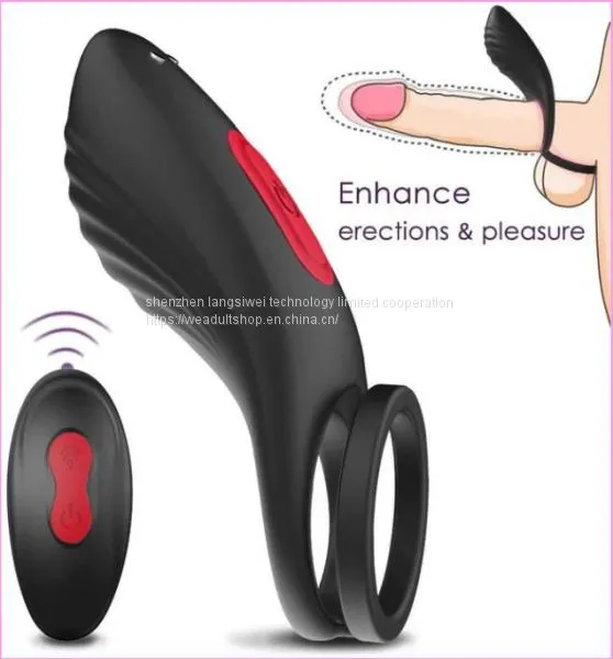 Dual Vibrating Penis Ring Silicone Vibrator Sex Toy For Men