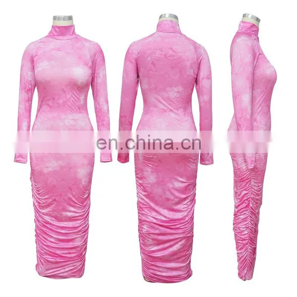 New Fashion Summer Women Long Maxi Dress Tie-dye Print Party Night Club Elegant Street Street Wear Bandage Dresses Vestidos photo-7