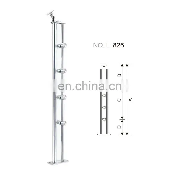 Top Class Hot Sale Clear Pillars Crystal Post Acrylic & SS304/316 for Indoor Staircase photo-6