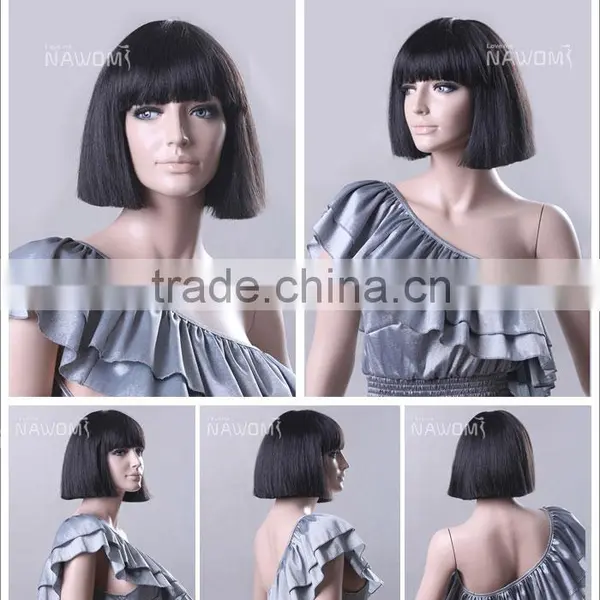 Wig Black Short Straight Hair Look Fleeciness Bobo Head Non-mainstream Wig photo-6