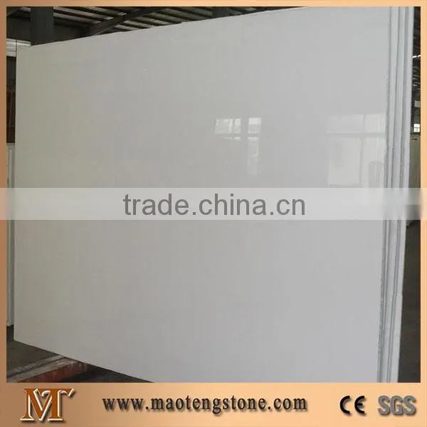 Pure White Color Kitchen Countertop Crystallized Glass Panel