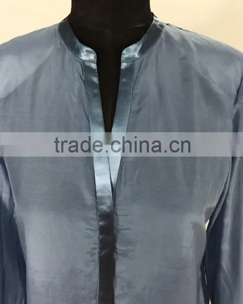 The Latest Fashion Thin Silk Long-sleeve Lady Blouse Design photo-3