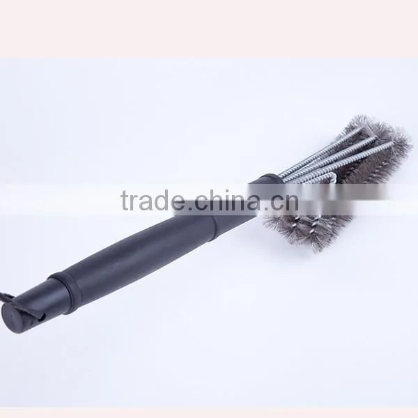Outdoor BBQ With High Quality,grill Brush 100% Stainless Steel 3-sided BBQ Grill Cleaning Brush