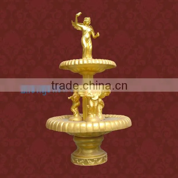 Beautiful Outdoor & Indoor Fiberglass Fountain With Native Gold
